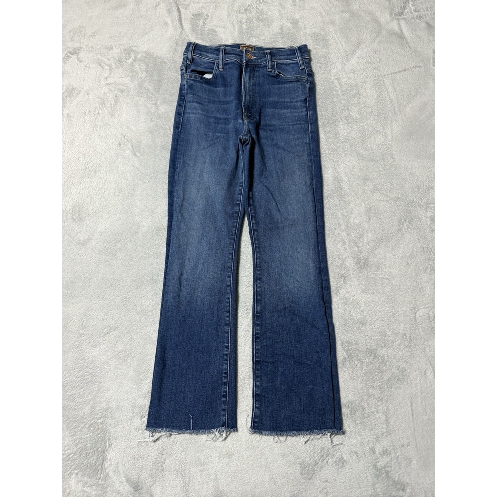 MOTHER The Hustler Ankle Fray Jeans Home Movies Dark Wash Denim Womens Size 25